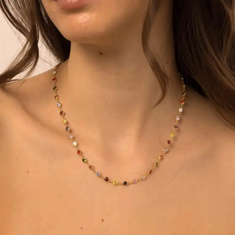 Collier Zirconium Plaqué Or 18K Femme – Maison Élyra