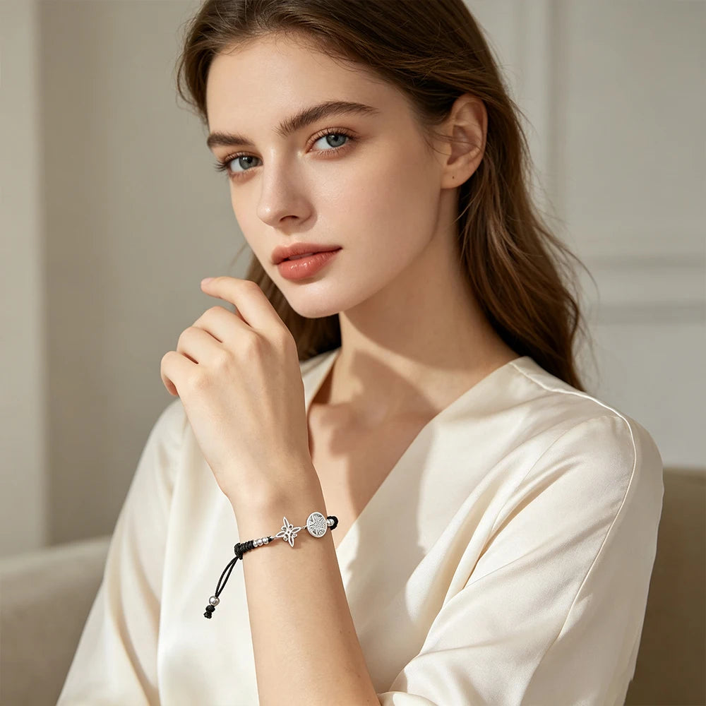 Bracelet Pentagramme Symboles Mystiques Double Rang – Maison Élyra