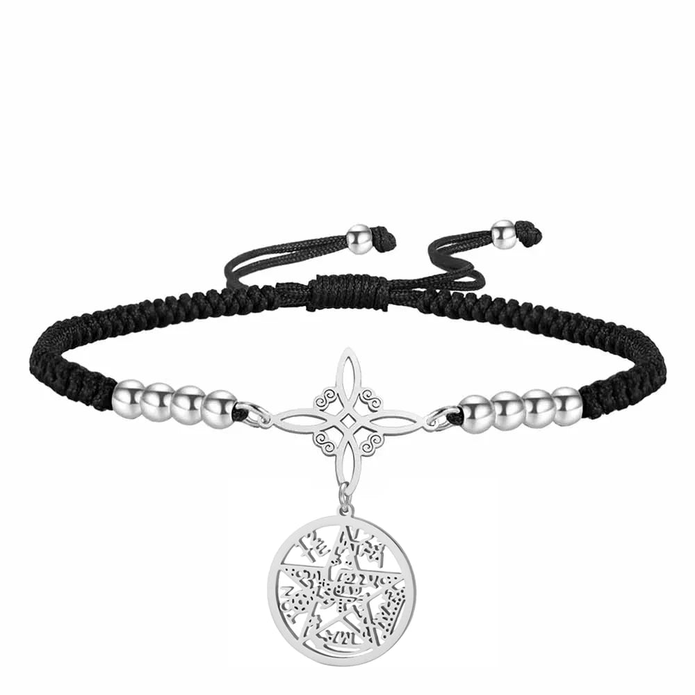 Bracelet Pentagramme Symboles Mystiques Double Rang – Maison Élyra