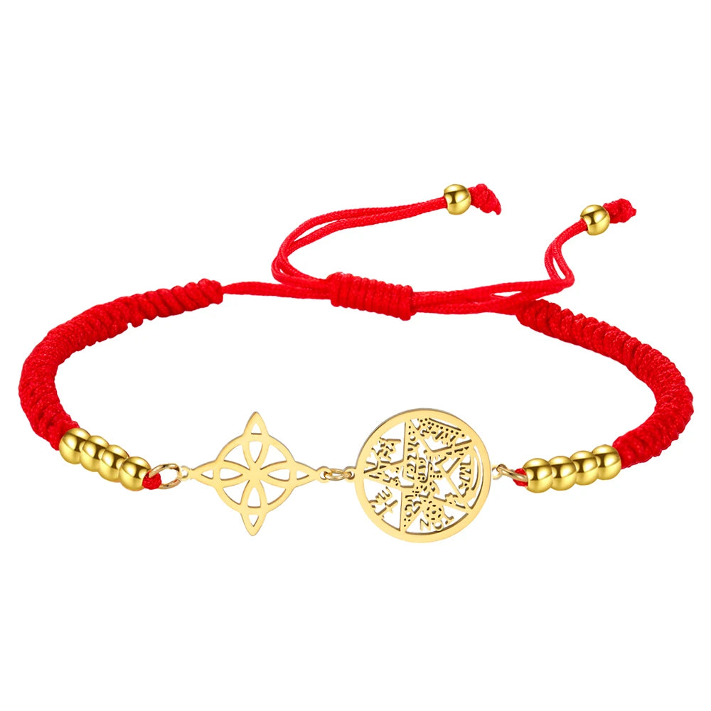 Bracelet Pentagramme Symboles Mystiques Double Rang – Maison Élyra