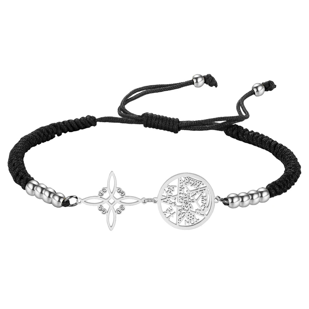 Bracelet Pentagramme Symboles Mystiques Double Rang – Maison Élyra