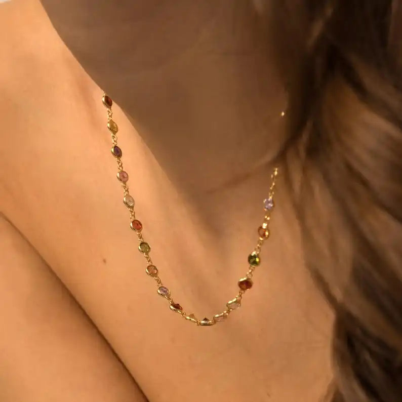 Collier Zirconium Plaqué Or 18K Femme – Maison Élyra