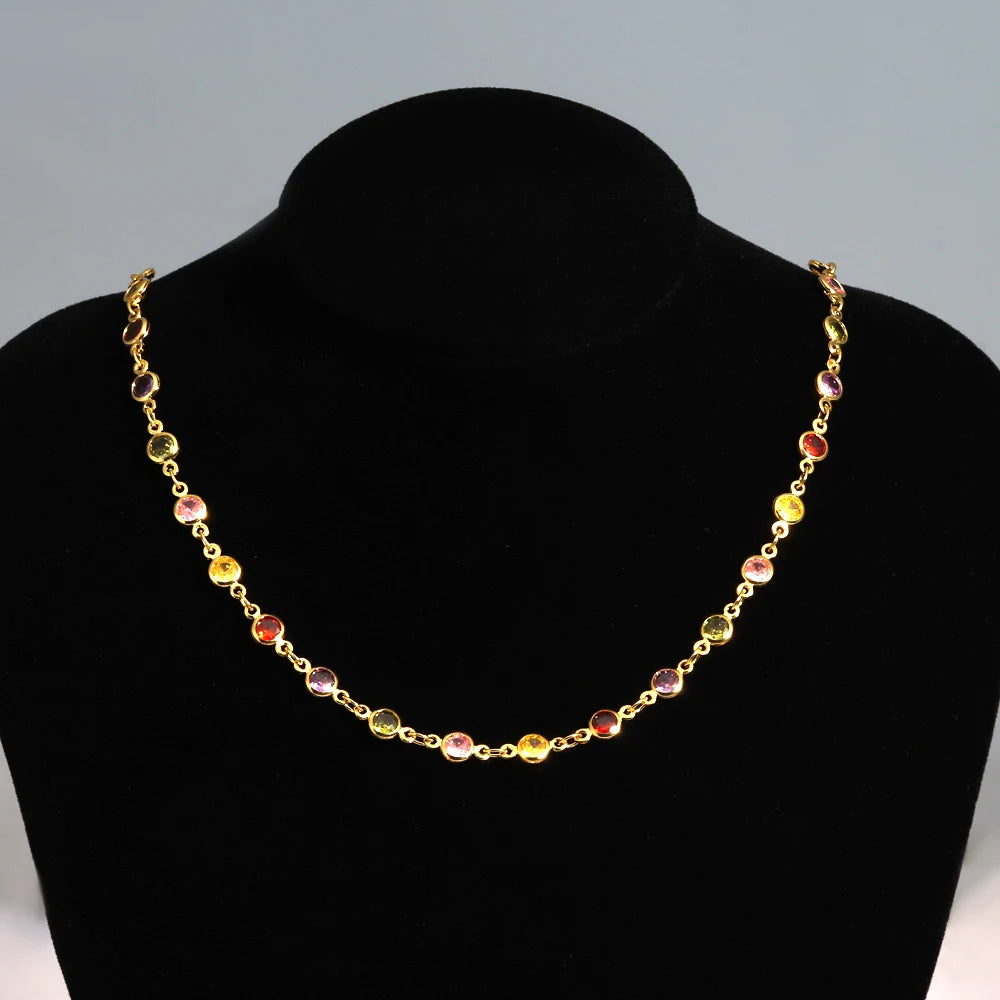 Collier Zirconium Plaqué Or 18K Femme – Maison Élyra