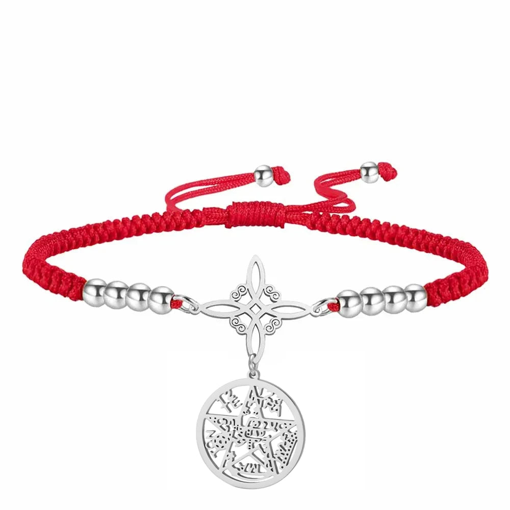 Bracelet Pentagramme Symboles Mystiques Double Rang – Maison Élyra