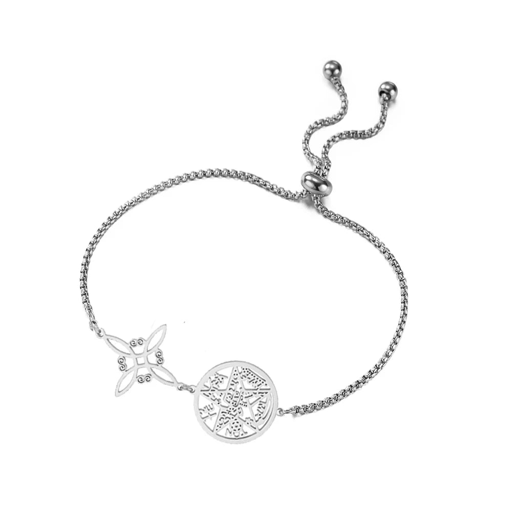 Bracelet Pentagramme Symboles Mystiques Double Rang – Maison Élyra