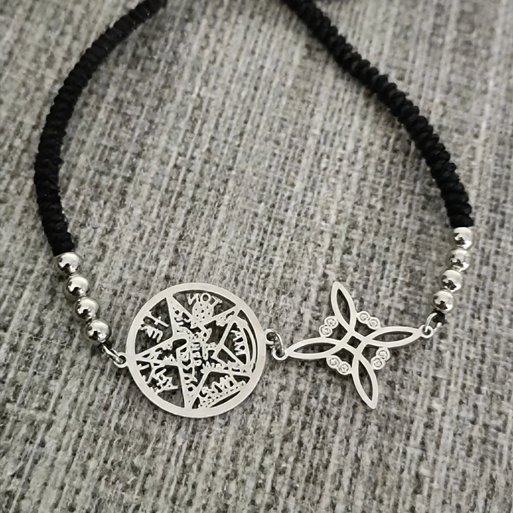 Bracelet Pentagramme Symboles Mystiques Double Rang – Maison Élyra