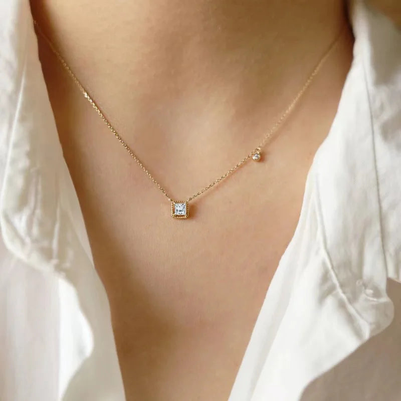 Collier Argent Sterling S925 Cristal Émeraude Finition Or 18K – Maison Élyra