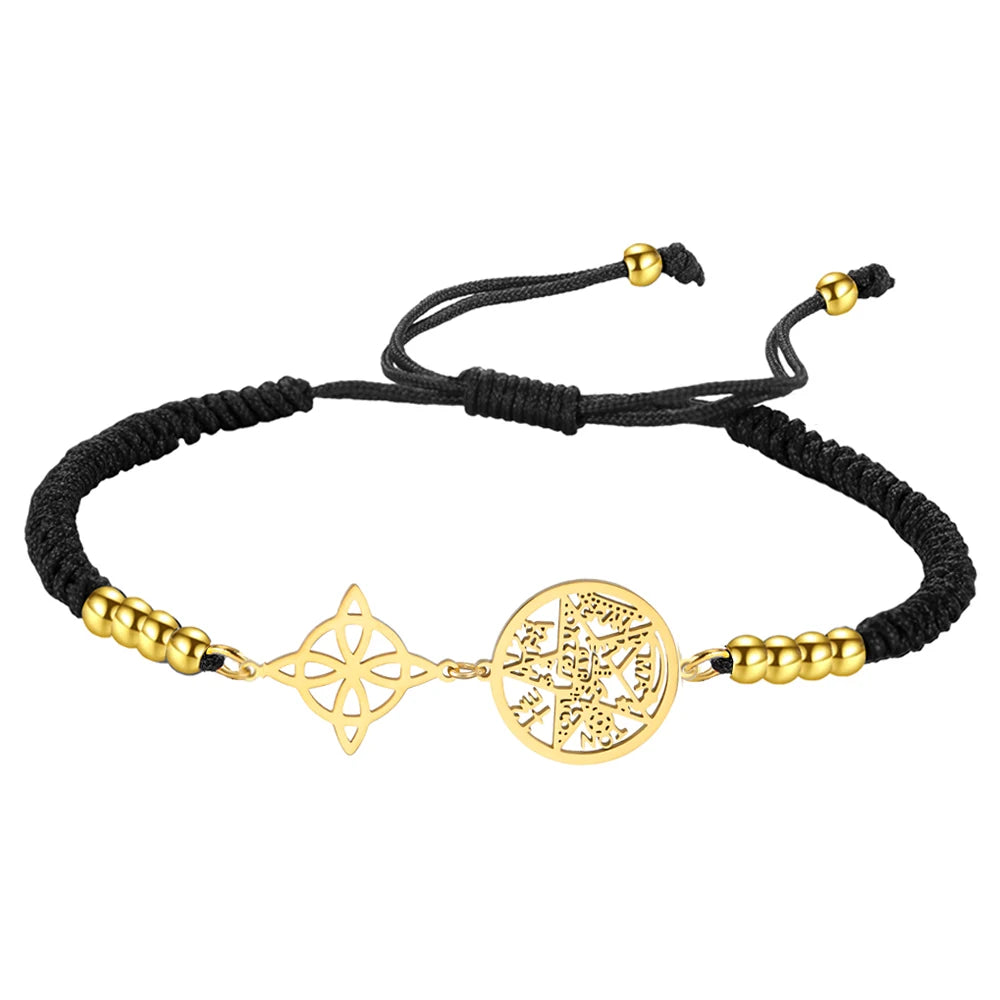 Bracelet Pentagramme Symboles Mystiques Double Rang – Maison Élyra