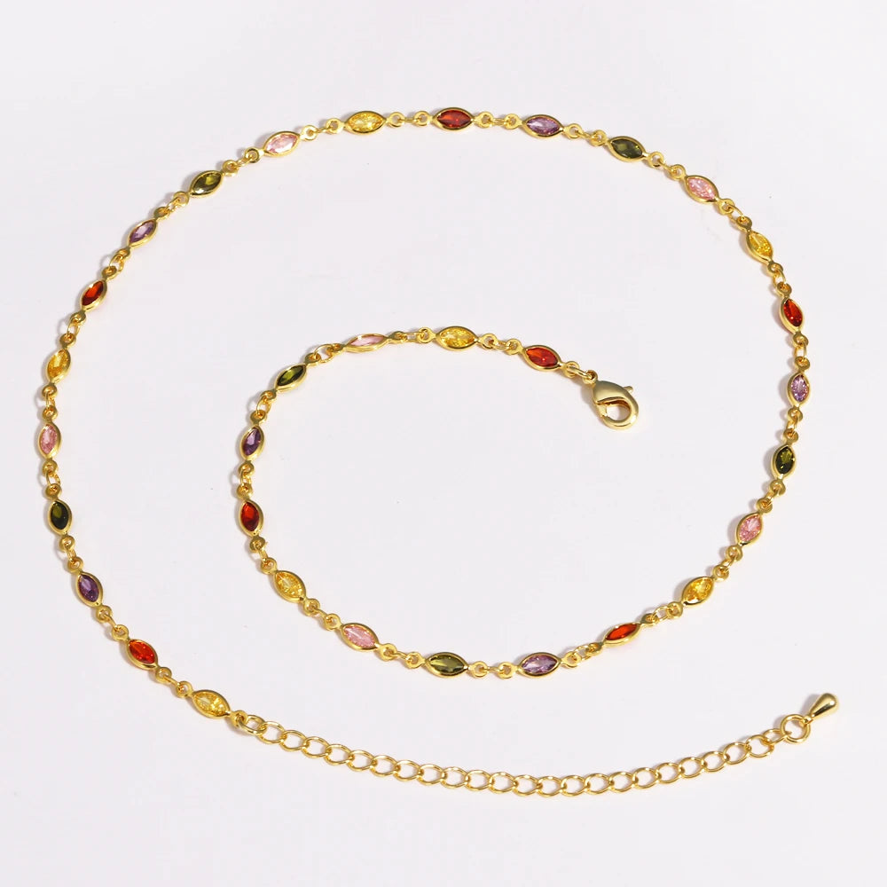 Collier Zirconium Plaqué Or 18K Femme – Maison Élyra
