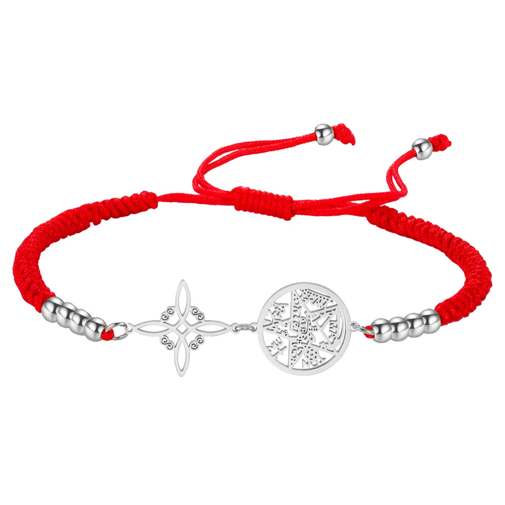 Bracelet Pentagramme Symboles Mystiques Double Rang – Maison Élyra